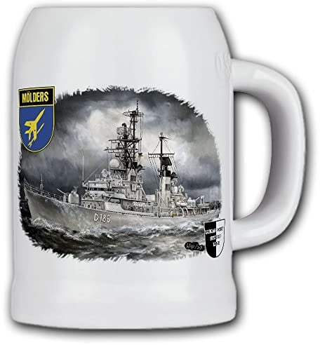 Bierkrug Lukas Wirp Zerstörer Mölders D186 Kriegs-Schiff Bundesmarine #38344