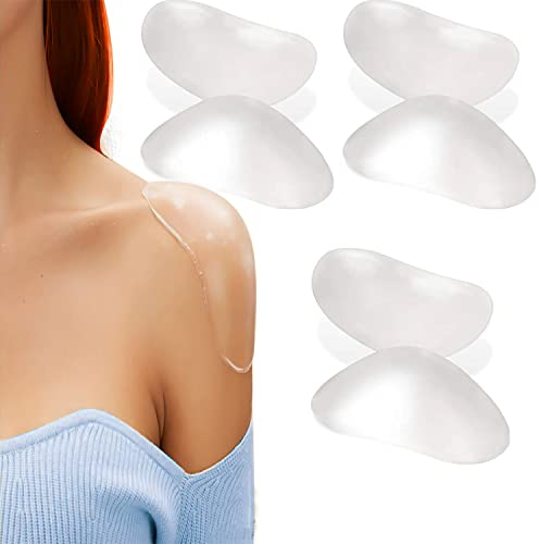 Schulterpolster Silikon Schulter, Push-Up Pads, Selbstklebende, Unsichtbare, Unisex, Wiederverwendbar und Atmungsaktiv, Kleber Schulterverstärker für Frau Mann Anzug Blazer Kleidung Blusen - 6 Stück