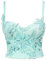 YAOTT Damen Korsagen Spaghetti-Träger-Korsett Camisole-Bustier Crop-Top-Unterwäsche Rückenfrei Perlen Pailletten Blumen Glitzer Party BH Dessous-Überbrust Korsetts Shapewear Outfit Corsage Grün M