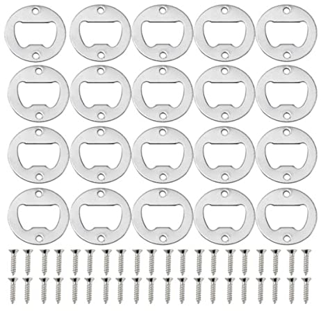 CLPEEN Opener Insert Kit,20 Set Round Inset Opener Kit for DIY Spanner Opener Corkscrew