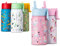 VINSUN Trinkflasche Kinder 350ml Rosa - Strohhalm Deckel, auslaufsicher, Edelstahl, BPA frei, Kohlensäure geeignet - Prinzessinnen Wasserflasche für Kindergarten, Schule, Sport