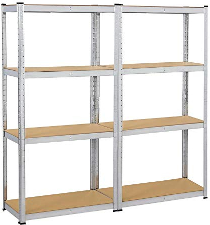 Yaheetech Lagerregal Schwerlastregal Kellerregal Steckregal Werkstattregal Metallregal Garage 4 Böden Regalsysteme 160 x 40 x 160 cm