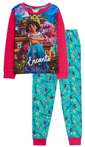 Disney Girls Encanto Pyjamas for Kids Full Length Mirabel Pjs Set Casa Madrigal Nightwear