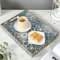 AGIOTA Boho Coffee Table Tray Serving Tray with Handles Large Tray for Ottoman Modern Decorative Tray for Living Room