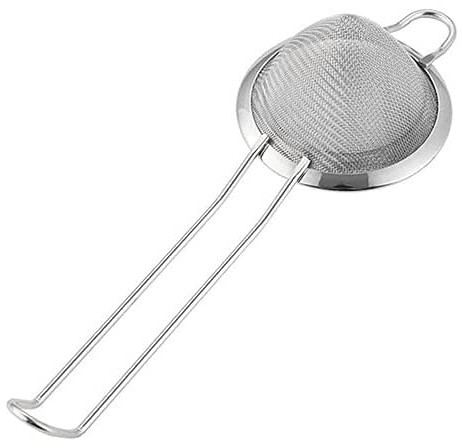 Passoire Chinois Fine Conique Acier Inoxydable Mailles Fines Bar Pub Restaurant Cuisine Filtration Pulpe Pépins Impuretés Tamis Cocktails Ø7.5cm (Argent)