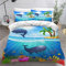 VASENA Bettwäsche Blaues Meer Bettwäsche 135x200 Kinder Wal Delphin Bettbezug Set Weich Microfaser Kinderbettwäsche 3 Teilig Mit ReißVerschluss Mit 2 Kissenbezug 80x80 cm