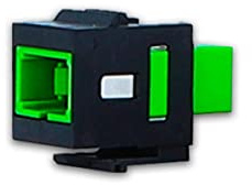 Glasfaser Keystone Modul KMK-SC Simplex OS2 APC Kupplung Grün Einbau Steckdose Patch Glasfaserkabel Adapter Netzwerk Buchse Koppler SNAP IN Weiß und Schwarz (Glasfaser Modul 228090900 Schwarz)