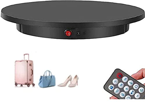 FENGSSLL 60cm - Plato Giratorio eléctrico, Plato Giratorio eléctrico con Control Remoto, Carga máxima 150 kg, para Fotos, fotografía, Videos y Pasteles,Black