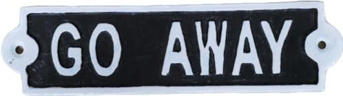 Go Away Cast Iron Gate Sign | Novelty Garden Gate Plaque
