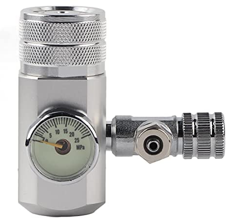 Co2-regler für Aquarium, Aquarium co2 Druckminderer Druckregler, 6×7 cm, co2 Manometer Aquarium aus Aluminiumlegierung, Großes Display, Präziser, Silber, Für Aquarienpflanzen(w21.8)