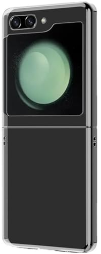 Oprimio Kristallklar Hülle für Samsung Z Flip 5 [Silikon/Harter PC Hülle] [%100 Durchsichtig] [Deutsche Material] [Ultra Dünn] Klar Handyhülle für Samsung Galaxy Z Flip5