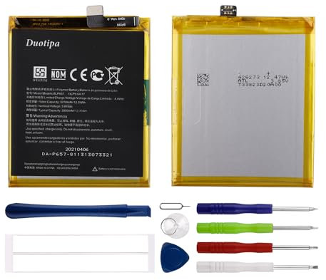 Duotipa Neu Ersatzakku Batterie BLP657 kompatibel mit OnePlus 6 1+6 A6000 A6003 Akku mit Werkzeugen