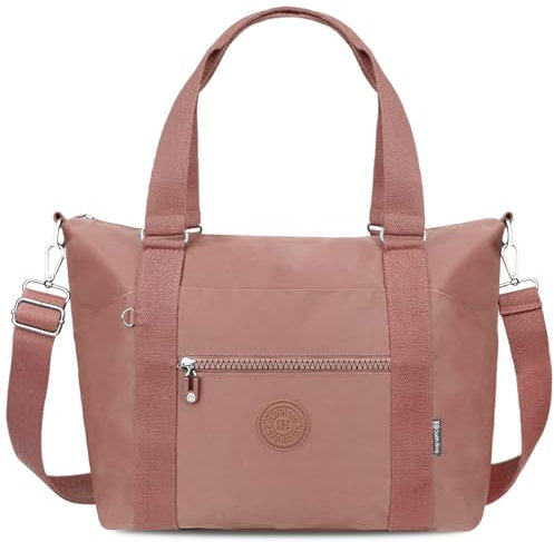 Faneam Sac de Voyage pour Femme Homme, Sac Week-End Grande Capacité, Sac de Sport Gym Imperméable, Sac d'Hôpital, Sac de Bagage à Main pour Cabine Avion, Rose foncé