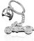 1 porte-clés en métal argenté pour casque de moto - Mini porte-clés en forme de moto - Convient pour sacs, clés, téléphone portable (argent), argenté, no