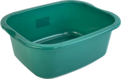 EliteKoopers 11 Litre 1Pcs Rectangular Washing Up Bowl for Home, Kitchen Basin Sink Dish Cutlery Tidy Organiser (Green)