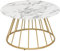 Atmosphera Créateur d'Intérieur - Table Basse Rayo Effet Marbre Blanc -Table d'Appoint de Salon, Bureau - Plateau en Verre Trempé - L70cm x H40cm