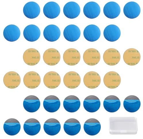 JINXIAN 150 Pcs Adhesive Base for Magnets Diameter 20mm Stainless Steel Metal Discs with Glue Self Adhesive Magnets Traceless Band Ultra Thin for Mobile Phone Magnets Holder