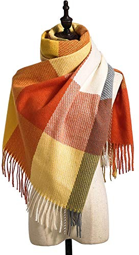 Schal Schals Damen Herren Halstuch Mütze Karierter Schal Für Damen, Herbst Und Winter, Kaschmirschal, Karierter Quastenschal