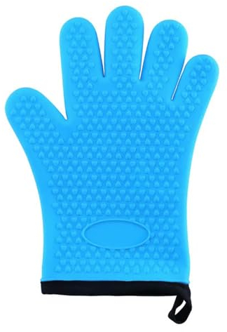 Gyios maniques Cuisine 2pcs Glant De Gel De Silice avec Gants De Cuisine Lanière Four-2pcs Bleu