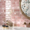 FunStick 30×30CM 30 Piastrelle Adesive Bagno Rosa Mattonelle Adesive Cucina Impermeabile Rivestimento Piastrelle Cucina Adesive Pannelli Adesivi per Pareti 3D Paraschizzi Cucina Adesivo Muro