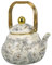 COLLBATH Enamel Floral Printing Water Kettle Retro Stovetop Tea Pot Comfortable Handle for Boiling Water for Family Use and Artistic Display