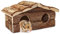 Hioph Cage pour hamster - Abri d'hibernation avec toit en écorce - Habitat extérieur résistant aux prédateurs pour jardin, écureuils, cabane en rondins avec aménagement paysager (maison incurvée)