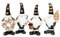 Logbuch-Verlag 4 Wichtel Santa Figuren Gold weiß schwarz Weihnachtsdekoration kleines Geschenk Weihnachten 9 cm