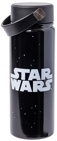 Silver Buffalo Star Wars Stainless Steel Water Bottle with Swivel Handle, 20 Ounces
