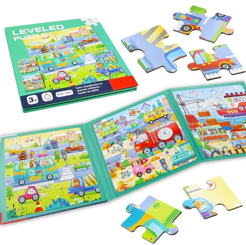 Magnetpuzzle, Magnet Puzzle ab 2 3 4 5 Jahre, 25-30-42 Teile Verkehr Kinderpuzzle ab 3 Jahre, Magnetische Puzzle für Reisen Kinder, Magnetspiel ab 3 4 5 6 Jahre, Reisespiele Lernspielzeug für Kinder