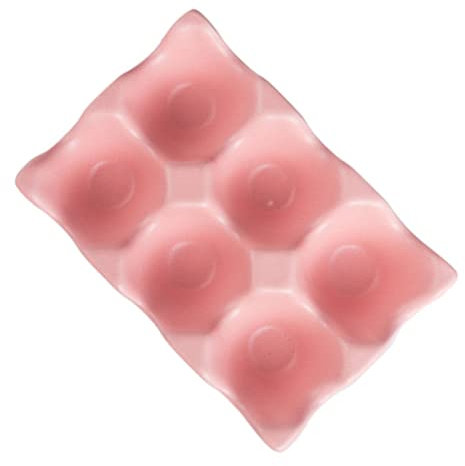 DOITOOL 6griglie Contenitore in Ceramica Per Uova Con Fondo Antiscivolo Portauova Frigorifero Shockproof Per Conservazione Sicura e Ordinata Design Moderno Rosa