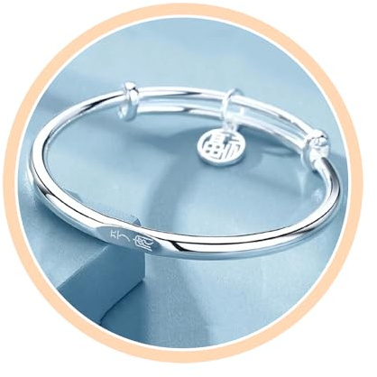 Jmwedia Silber Bead Armband für Damen, Einstellbare 925 Sterling-Silber Armreif Schmuck Geschenke für Frauen Mutter Mädchen Schmuck Geschenk für Mädchen Damen