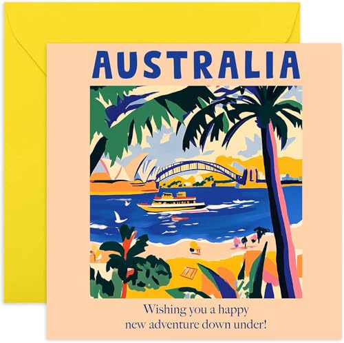 Bon Voyage Abschiedskarte für Sie oder Ihn, neues Abenteuer in Australien, Down Under, besonderes Expat-Geschenk, Freunde auswandern, Gap Year, Reisen, Umzug, Glück für Freunde und Familie