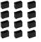 Lot de 12 housses de protection rectangulaires en caoutchouc pour pieds de meubles, tables - Prévention du bruit - Noir (15 x 30 mm)