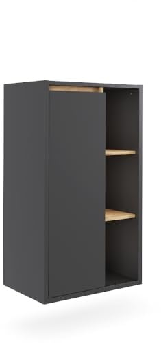 Vicco Midischrank Grau/Artisan Viola 50x86x33 cm - Die Badezimmermöbel, Leichte Reinigung des Bodens Dank wandhängender Montage