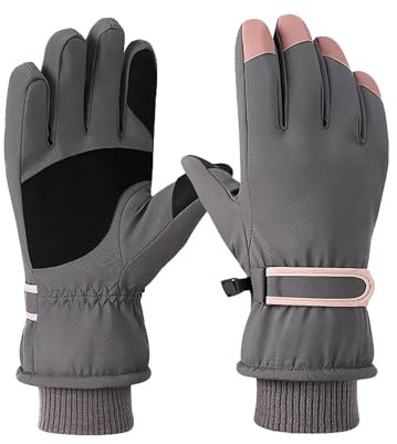 Cocila Ski Gloves Water Proof Touchscreen Snowboard Warm Winter For Cold Weather Both Men & Women Mittens Insulated Hand Bike Mens Fingerless Work Leather Light Up Black Man Wool White Lined