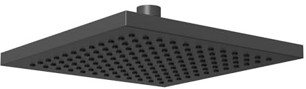 Bristan 200mm Square Fixed Rainfall Shower Head, Brass Construction, Easy Clean Nozzles, Black Finish