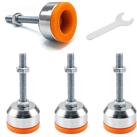 AYrundel Lot de 4 Niveleurs de Pieds Robustes,Pied Réglable Charge Lourde,Réglables en Hauteur 35 à 85 mm,Pieds de Meuble Ajustables,capacité pour établi, Machine, Armoire(D40*M8*L85)