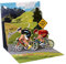 Pop Up 3D Karte Geburtstag Grußkarte Fahrrad Tour Berge 13x13cm