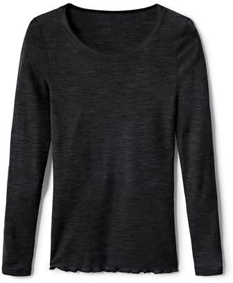 CALIDA True Confidence Top a Maniche Lunghe Canottiera, Oscurante, Nero, 36-38 Donna