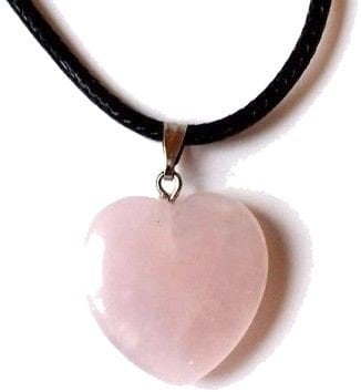 Stone of Love - Reiki Energy Charged Rose Quartz Crystal Heart Pendant with Cord (Beautifully Gift Wrapped)