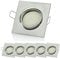 Sweet Led 6er Set LED Einbaustrahler 230V 3,5W Kaltweiß | 330lm 6500K Lochmaß 75mm | LED Spot flach Metall | LED Spots Deckenleuchte schwenkbar - Eckig Chrom gebürstet
