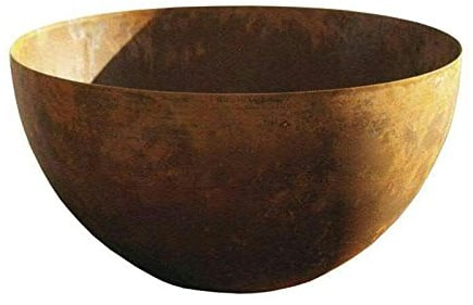 Rostige Schale Rund (Halbkugelschale) - Medium Dekoschale: Ø 40cm - Wetterfest & Frostsicher - Metall/Edelrost/Rost - Rostschale/Metallschale zur Dekoration im Garten/Gartendekoration