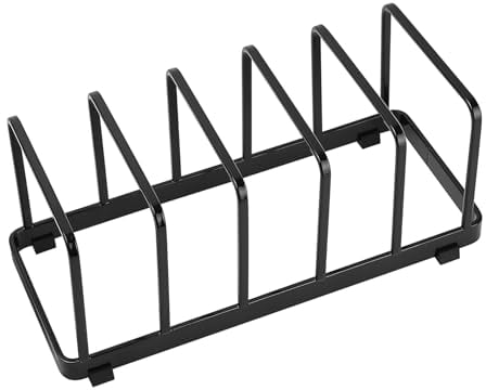 Kitchen Plate Storage Racks - Black Dish Drainers with Cupboard Organizer