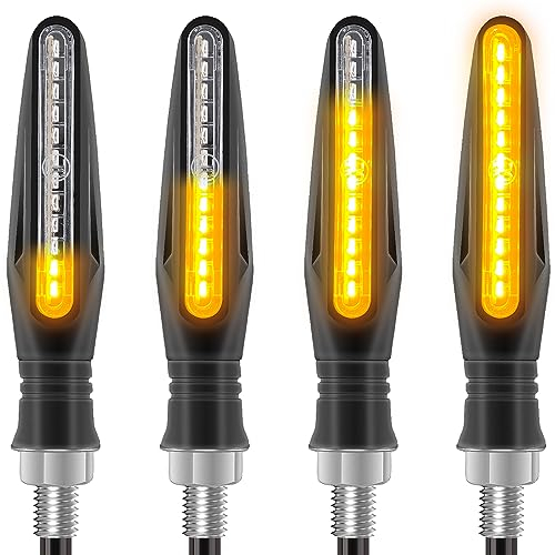Kinstcks 4PCS Motorrad Indikatoren fließende Blinker Motorrad Anzeigen 12V 12 LEDs Lampen für Motorrad Motorrad Roller Quad Cruiser Off Road