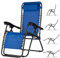 BAKAJI Sedia a Sdraio Relax Reclinabile Modello Fasciato con Struttura in Acciaio e Tessuto Textilene 165x69x112cm per Spiaggia Giardino Esterno (Fasciato Blu)