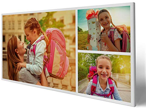 wandmotiv24 Leinwandbild 260 g/m ² - Foto-Collage mit 3 Fotos - Fotogeschenk - Geschenk für Freunde und Familie - Kunstdruck querformat 40x20cm (BxH) - M0002