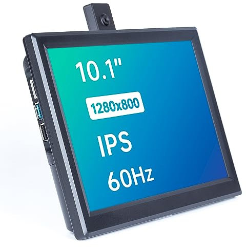 SUNFOUNDER Raspberry Pi Screen, 10.1 Inch 1280×800 LCD IPS Display Portable Monitor with Cooling Fan, All-in-One Design for Raspberry Pi 4B, Windows PC