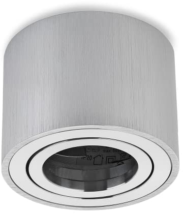 Sweet Led Deckenspots Aufputz flach 50mm Aluminium Aufbauspots schwenkbar Ø 80mm 230V Aufbaustrahler - alu gebürstet, rund