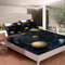 Loussiesd Kinder Spannbettlaken 90x200cm Weltraum Planet Drucken Bettlaken Set Universum Sternenklarer Himmel Muster Spannbetttuch Weiche Mikrofaser für Mädchen Jungen mit 1 Kissenbezug 80x80cm