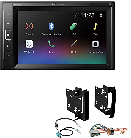 Pioneer DMH-A240BT 2-DIN Autoradio Bluetooth USB passend für Jeep Grand Cherokee III Facelift 2007-2010 schwarz